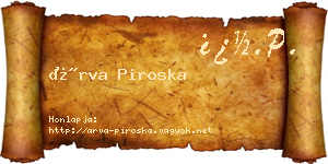 Árva Piroska névjegykártya