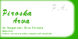 piroska arva business card
